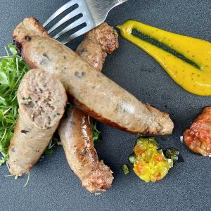 Saucisses de porc Nagano aux champignons sauvages